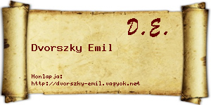 Dvorszky Emil névjegykártya